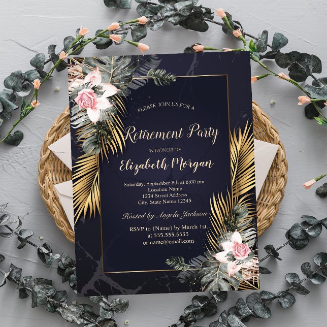 Invitación Palm de oro deja a Rosas en retiro de mármol (Subido por el creador)