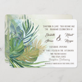 Invitación Palm de oro tropical deja Boda de verano I