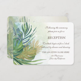 Invitación Palm de oro tropical deja recepción de verano