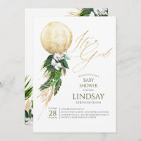 Palm de orquídeas blancas deja Baby Shower con glo