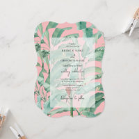 Palm de plátano tropical rosa deja Boda