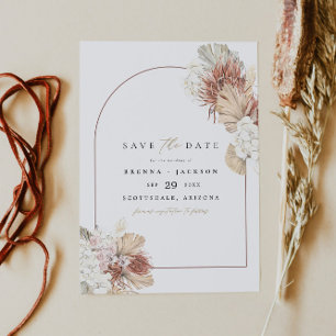 Invitación Palm de Terracota del Arco de BRENNA Boho Save the
