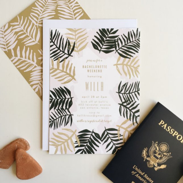 Invitación Palm Getaway Tropical Bachelorette (Subido por el creador)
