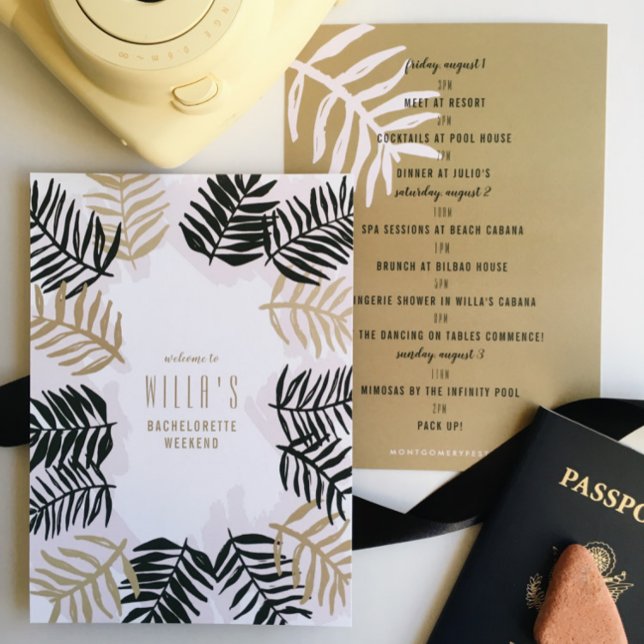 Invitación Palm Getaway Tropical Bachelorette Party Itinerari (Subido por el creador)