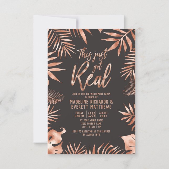 Invitación Palm Leaf Esto Acaba De Tener Una Verdadera Fiesta (Anverso)