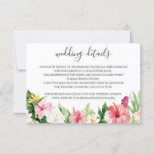 Invitación Palm Leaves tropicales Bodas Detalles Insertar tar