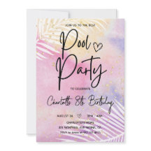 Palm Pastel Tropical Piscina Arcoiris Fiesta Cumpl