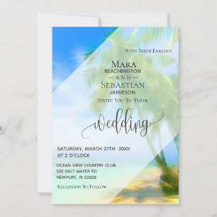 Invitación *~* Palm RSVP QR AP13 Boda de FOTOS exóticas