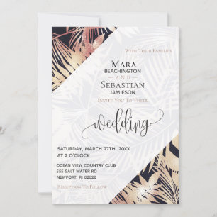 Invitación *~* Palm RSVP QR AR21 Boda de fotografía tropical