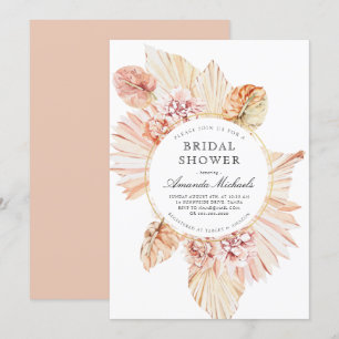 Invitación Palm Seca Rubor deja ducha de novia en la Moda Boh