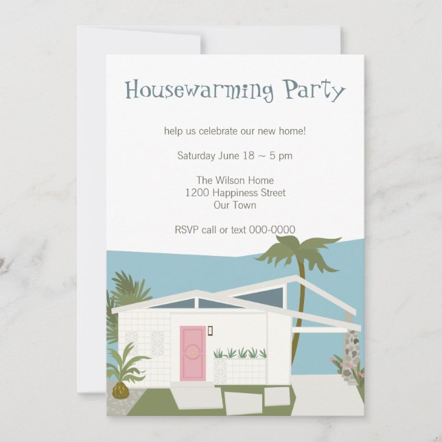 Invitación Palm Spring House (Anverso)