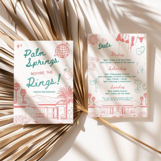 Invitación Palm Springs Before the Rings (Palm Springs Before the Rings Invitation)