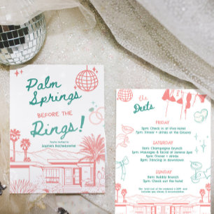 Invitación Palm Springs Before the Rings Bachelorette