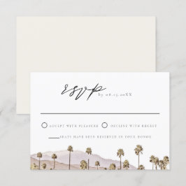 Invitación PALM SPRINGS California Mountain Skyline RSVP Card