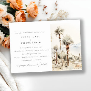 Invitación Palm Springs California Paisaje Ensayo Cena