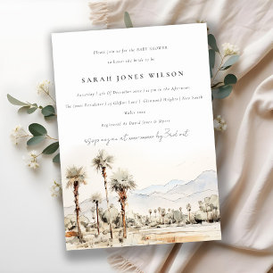 Invitación Palm Springs California Watercolor Baby Shower