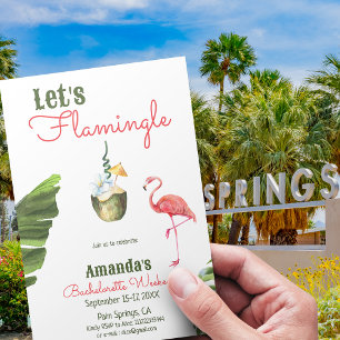 Invitación Palm Springs Last Flamingle Bachelorette Weekend