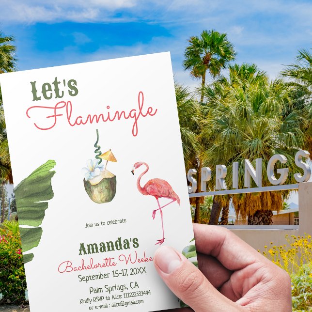 Invitación Palm Springs Last Flamingle Bachelorette Weekend (Subido por el creador)