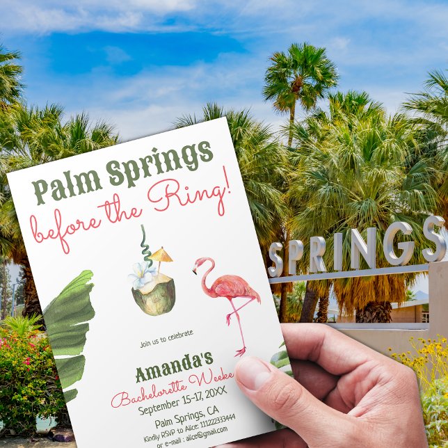 Invitación Palm Springs Last Flamingle Bachelorette Weekend (Subido por el creador)