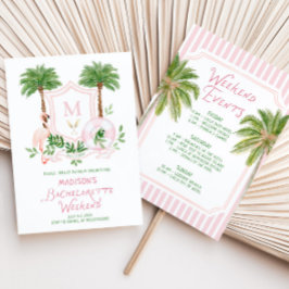 Invitación Palm Springs Monograma Cresta Despedida de Soltera