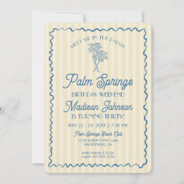 Invitación Palm Springs Pastel Beach Birday Weekend
