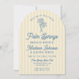 Invitación Palm Springs Pastel Beach Birday Weekend