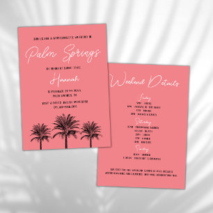 Invitación Palm Springs Tropical Palms Bachelorette Weekend
