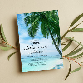 Invitación Palm Tree Beach Tropical Boda Bridal Shower