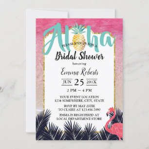 Invitación Palm Tree Beach Tropical Pineapple