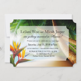 Invitación Palm Tree Bird of Paradise Boda