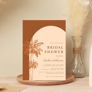 Invitación Palm Tree Boho Beach Terracotta Bridal Shower