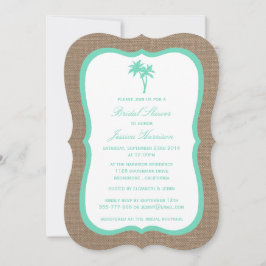 Invitación Palm Tree Burlap Beach Bridal Shower