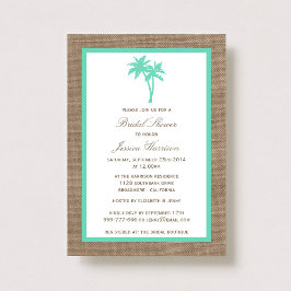 Invitación Palm Tree Burlap Beach Bridal Shower