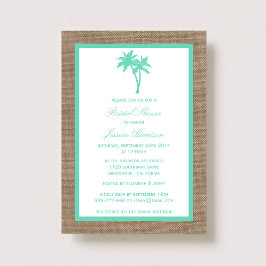 Invitación Palm Tree Burlap Beach Bridal Shower