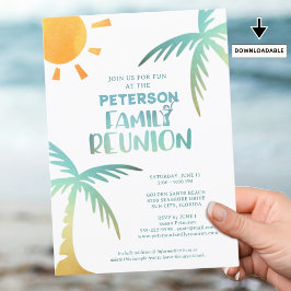 Invitación Palm Tree de la playa de la Reunión Familiar