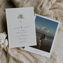 Invitación Palm Tree Destination Wedding Photo Guardar La Fec