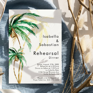 Invitación Palm Tree Destino Boda Ensayo Cena