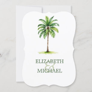 Invitación Palm Tree Elegant Wedsal Ensayo