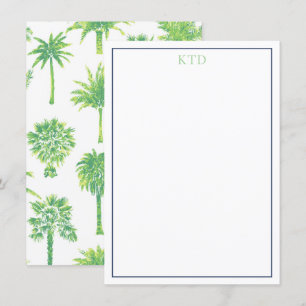 Invitación Palm Tree Monogramed Stacionary