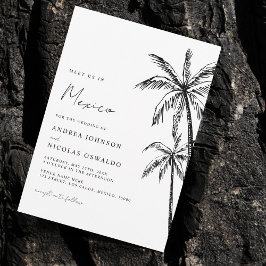 Invitación Palm Tree nos conoce en boda de destino de viajes