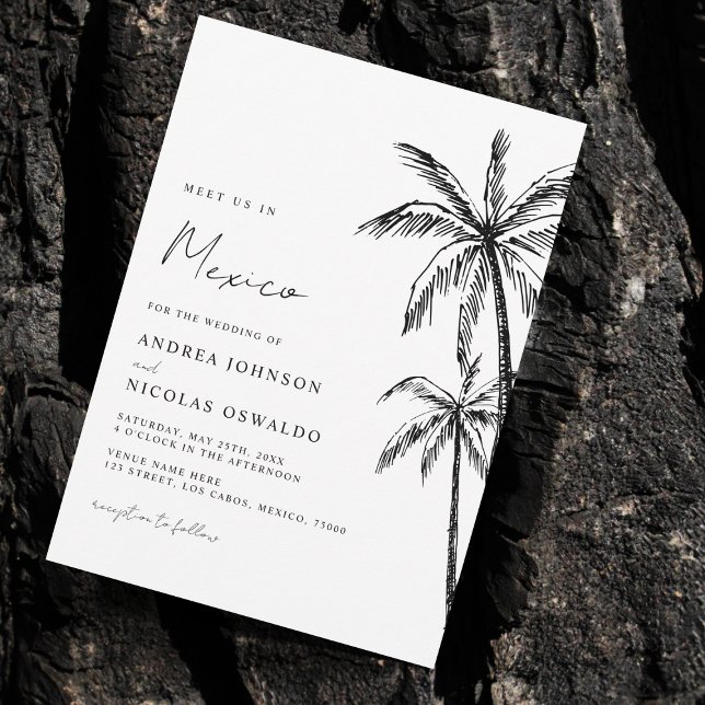 Invitación Palm Tree nos conoce en boda de destino de viajes (Subido por el creador)