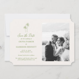 Invitación Palm Tree Photo Wedding Save the Date