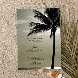 Invitación Palm Tree Silhouette Beach Junior / Senior Prom