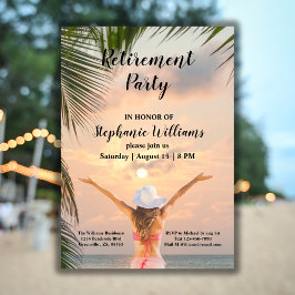 Invitación Palm Tree temática de playa de retiro femenino
