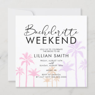Invitación Palm Tree Tropical Bachelorette Weekend