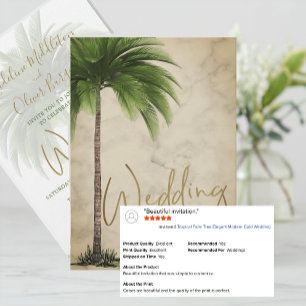 Invitación Palm Tree Tropical Boda de oro moderno elegante