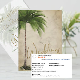 Invitación Palm Tree Tropical Boda de oro moderno elegante