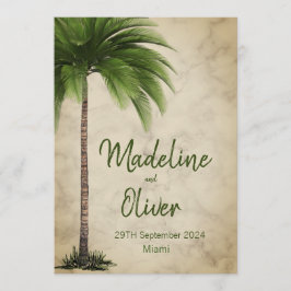 Invitación Palm Tree Tropical Boda elegante y moderno
