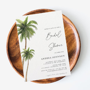 Invitación Palm Tree Tropical Destination Boho Bridal Shower