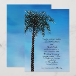 Invitación Palm Tree Wedding Invitar acuarela